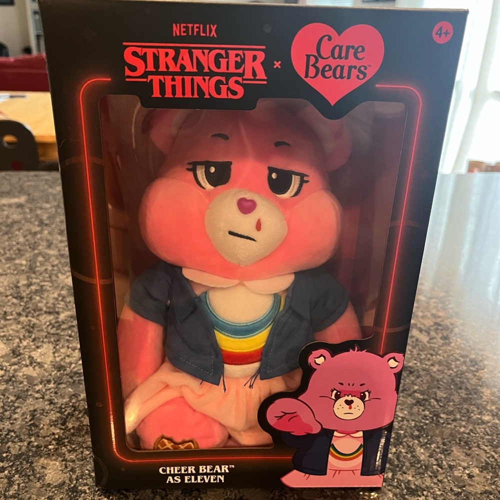 Stranger Things x Care Bears CHEER BEAR as ELEVEN plush new limited edition 12”